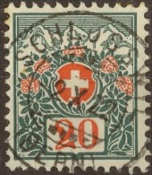 Alpenrose, 20 Rp.blaugrün/zinnober   SCHLOSSWIL (BERN)        1920 - Taxe