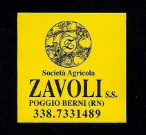 # ZAVOLI POGGIO BERNI Italy Tag Balise Etiqueta Anhänger Cartellino Vegetables Gemüse Legumes Verduras - Frutas Y Legumbres