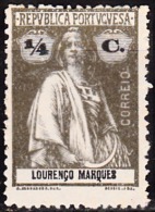 Lourenço Marques-1914,   Ceres.    1/4 C.  Pap. Liso   (*) MNG   MUNDIFIL  Nº 117d - Lourenzo Marques