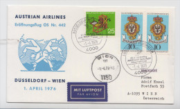 Austria FIRST FLIGHT COVER  DC-9 Dussedorf-Wiena 1-4-1976 - Premiers Vols