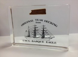 Morceau De Teck Original Du USCG BARQUE EAGLE - Navire école Pour Les Futurs Officiers De L'US Cost Guard [TDB104] - Boten