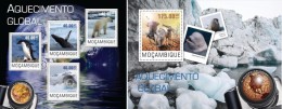 Mozambico 2014, Climate Change, Whales, Polar Bear, Pingun, 4val In BF +BF - Faune Antarctique