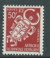 A. O. F. Service  N° 9  X 50 F. Rouge-brun , Trace De   Charnière Sinon TB - Unused Stamps