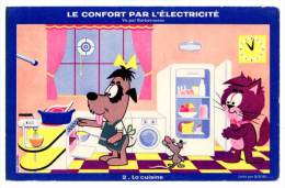 Buvard Le Confort Par L'électricité - La Cuisine ( Barberousse ), Chat, Souris, Chien - Elektriciteit En Gas