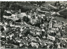 CPSM 41 ST AIGNAN SUR CHER L EGLISE LE CHATEAU LE CHER VU D AVION  Grand Format 15 X 10,5 - Saint Aignan