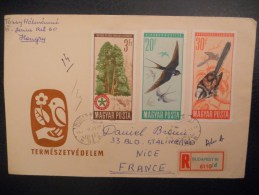 Hongrie Lettre Recommande De Budapest 1966 Pour Nice - Cartas & Documentos
