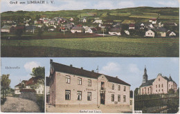 AK Gruss Limbach Vogtland Gasthof Zum Löwen Haltestelle Bus Kirche Reichenbach Treuen Bahnpost Stempel Leipzig Hof 4207 - Poehl