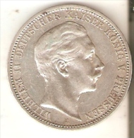 MONEDA DE PLATA DE ALEMANIA DE 3 MARK DEL AÑO 1911 LETRA A (COIN) SILVER,ARGENT. - 2, 3 & 5 Mark Argento