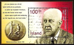 Iceland Island 2002 (03-2) - Halldor Laxness 100th Anniversary - 1955 Nobel Prix Literature (block) - Ongebruikt