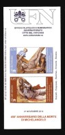 Vaticano °-X- 2014 -  Storia Postale - Bollettino Ufficiale - 450° Anniversario Della Morte Di Michelangelo - Cartas & Documentos