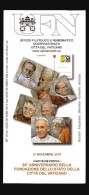 Vaticano °-X2014 -   - Bollettino Ufficiale - Cart.Postali - 85° Ann. Della Fondaz. Dello Stato Della Città Del Vaticano - Cartas & Documentos