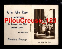 94 Val De Marne - CHOISY Le ROI - " Calendrier 1951 - Publicité A. MOLVEAU Fleuriste Membre Fleurop " - Petit Format : 1961-70