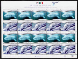 South Korea KPCC2248-9 Gray Whale, Baleines, Endangered Species, Korea-Mexico Joint Issue, Nature Protection, Full Sheet - Balene