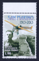 2013 SAN MARINO "CENTENARIO ATTERRAGGIO GIANNI WIDMER" SINGOLO MNH - Unused Stamps