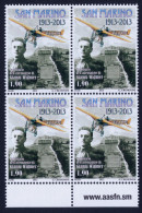 2013 SAN MARINO "CENTENARIO ATTERRAGGIO GIANNI WIDMER" QUARTINA MNH - Unused Stamps