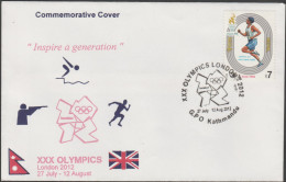 O) 2012 UNITED KINGDOM, XXX OLYMPICS LONDON , ATLANTA 1996 - NEPAL, FDC XF - Zonder Classificatie