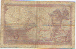 Billet De Banque, Banknote, Biglietto Di Banca, Bankbiljet, Banque De France, Cinq Francs "Violet" 1939, A Circulé - 5 F 1917-1940 ''Violet''