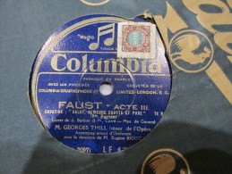 78 Tours FAUST ACT III - 78 T - Disques Pour Gramophone