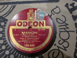 78 Tours Le Roi D Ys - Manon  - Odeon 188 505 - 78 T - Disques Pour Gramophone