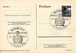 RDA - BERLIN 017. Carte Commémorative De 1958. Fêtes De Berlin. - Macchine Per Obliterare (EMA)