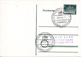 BERLIN NW 21 - Carte Avec Oblitération De 1959. Congrès Sur L'unité De L'Allemagne. - Frankeermachines (EMA)
