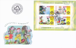 108FM SCOUT SCOUTING 2005 COVERS FDC   ROMANIA. - Lettres & Documents