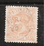 BRAZIL / Brasil Brésil , 1882, Yvert N° 56 , 200 R Rouge Brun Clair , Obl BLEUE, TB - Used Stamps