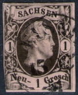 Leisnig 15 OCT 51 Auf 1 Ngr. Mattgraurot - Sachsen Nr. 4 I - Saxe