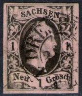 Dresden 1. FEB (52) Auf 1 Ngr. Mattgraurot - Sachsen Nr. 4 I - Saxony