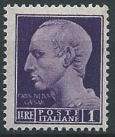 1945 LUOGOTENENZA ROMA 1 LIRA FILIGRANA RUOTA MNH ** - ED1054-5 - Ungebraucht