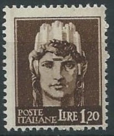 1945 LUOGOTENENZA ROMA 1,20 LIRE FILIGRANA RUOTA MNH ** - ED1054-2 - Ongebruikt