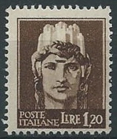 1945 LUOGOTENENZA ROMA 1,20 LIRE FILIGRANA RUOTA MNH ** - ED1055-2 - Ungebraucht