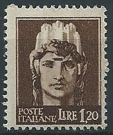 1945 LUOGOTENENZA ROMA 1,20 LIRE FILIGRANA RUOTA MNH ** - ED1055-3 - Ongebruikt