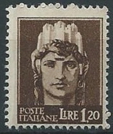 1945 LUOGOTENENZA ROMA 1,20 LIRE FILIGRANA RUOTA MNH ** - ED1055-5 - Mint/hinged