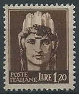 1945 LUOGOTENENZA ROMA 1,20 LIRE FILIGRANA RUOTA MNH ** - ED1055-9 - Neufs