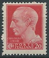 1945-46 LUOGOTENENZA NOVARA 20 CENT SENZA FILIGRANA MNH ** - ED1056-2 - Neufs