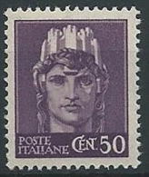 1945-46 LUOGOTENENZA NOVARA 50 CENT SENZA FILIGRANA MNH ** - ED1056-3 - Neufs