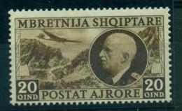 ALBANIA 1939 EFFIGIE V.E.III POSTA AEREA 20 Q.BRUNO  MNH**  LUSSO - Albania