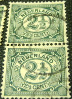 Netherlands 1898 Numeral 2.5c - Used X2 - Oblitérés