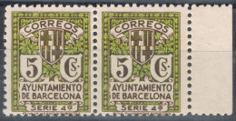 Par Sellos Recargo Exposicion BARCELONA, Variedad Num 12na ** - Barcelona