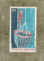 POLYNESIE Frse : Huître Perlière : Plongeur Descendant Avec Panier - Ostréiculture - Vie Marine - Crustacées - - Used Stamps