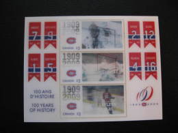 F09-39 SC#  2340   Feuille De 3 Motionstamp, 100e Ann. Canadiens De Mtl; Montreal Canadian 100th Ann.  Shett Of 3;  2009 - Full Sheets & Multiples