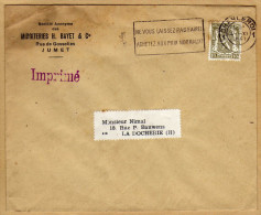 Enveloppe Cover Brief Imprimé 420 Charleroi 1 à La Docherie + Flamme - Covers & Documents