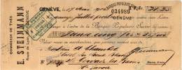 Suisse - 1902 Lettre De Change Timbre Fiscal Quittances 5c Entete "Commerce De Thés STEINMANN" Genève - Suisse