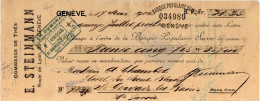 Suisse - 1902 Lettre De Change Timbre Fiscal Quittances 5c Entete "Commerce De Thés STEINMANN" Genève - Switzerland