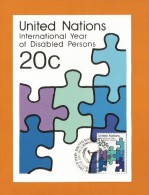 Vereinigte Nationen 1981  Maxi Card , International Year Of Disabled Persons - Mar. 6.1981 -2 Scan - - Cartes-maximum