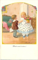 Kinder, Mädchen Mit Blumen, "Bubi Auch Haben !", Sign. Pauli Ebner, Um 1920 - Ebner, Pauli