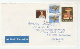 Air Mail CANADA COVER Stamps 38c MUSHROOM Fungi 2x 1c FLYING SQUIRREL 40c To GB Airmail Label - Brieven En Documenten