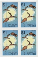 NAURU 1973. Boomerangs Sports Map Island $1. IMPERF.4-BLOCK    [non Dentelé,Geschnitten,no Dentado,non Dentellato] - Isole