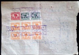 CHINA CHINE 1952 GUANGDONG GUANGZHOU DOCUMENT WITH  SOUTH CENTRAL (ZHONG NAN) ISSUES REVENUE STAMPs - Cartas & Documentos